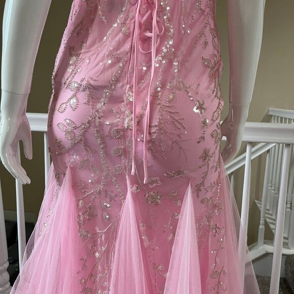 Lace Up Backless Sequin Mermaid Hem Cami Party Dresses Women’s Size M - Picture 10 of 17